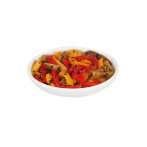 Peperoni a filetti tricolore arrostiti